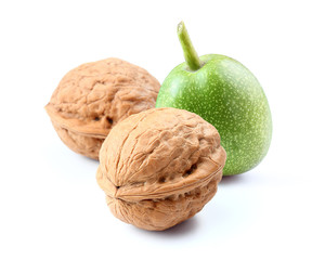 walnuts isolated white background