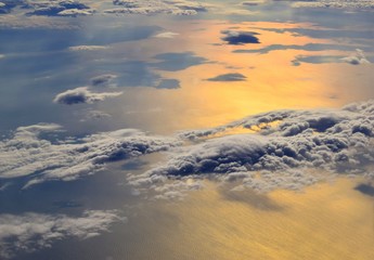 Sunrise over the sea and clouds 