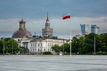 Pilsudskiego square in Warsaw, Poland