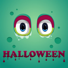 Halloween Background. Flat Halloween monster Icon. Vector, eps10.