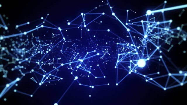 Network connection blue abstract Animation background looped.