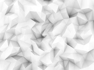 Clean white low polygon background from 3d rendering.