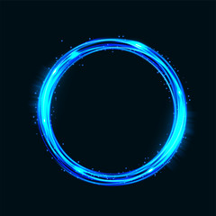 Round blue shiny with sparks vector illustration