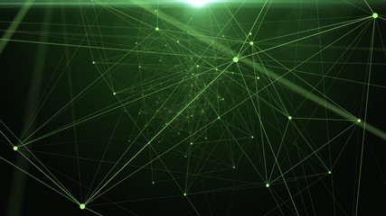 Abstract futuristic dots and connection in cyber space