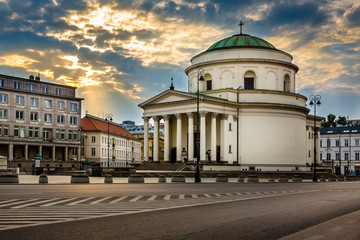 St. Alexander Church on the Three Crosses Square in Warsaw, Poland