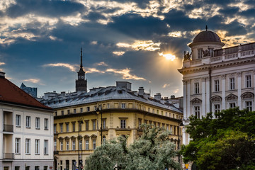 Fototapeta premium Three Crosses Square in Warsaw, Poland