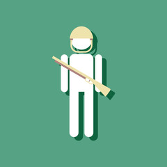 flat vector icon design collection soldier with gun in sticker style