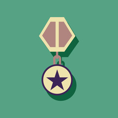 flat vector icon design collection military medal in sticker style
