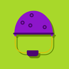 flat vector icon design collection helmet with bullet holes in sticker style