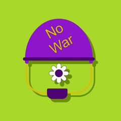 flat vector icon design collection no war military helmet in sticker style