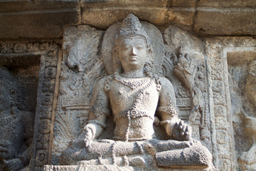 Fototapeta na wymiar detail of reliefs in prambanan temple, Indonesia