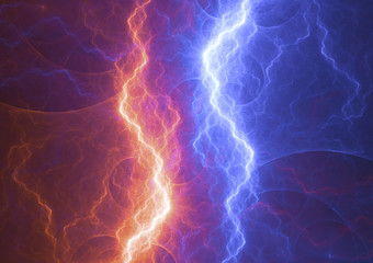 Fire and ice lightning, power and energy abstract