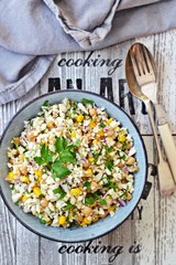 Chickpea and Cauliflower Rice Salad