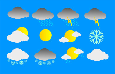 Icons on different weather situations