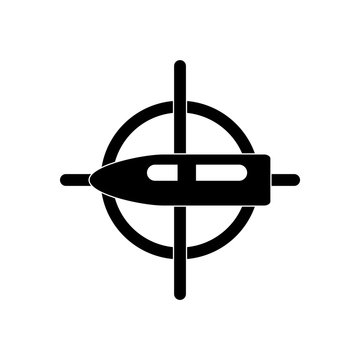 recommend clip art: black vector icon on white background aim on bullet