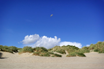 Camber Sands. View of the sand dunes.