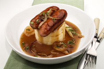 fine irish dinning with banger and mash