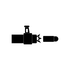 black vector icon on white background rifle bullet shot