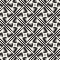 Vector Seamless Rounded Lines Pattern. Abstract Geometric Background Design. Circular Geometric Tiling Lattice