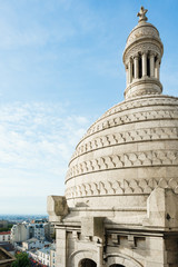 Sacre-Coeur dome aerial view in Paris, France