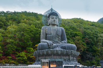 Buddha statue at Sinheungsa Temple in Seoraksan National Park, South korea