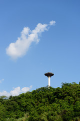 Water tower on hill