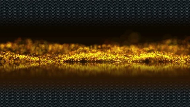 Carbon perforated sheet with fiery flames in slow motion. 4K Ultra High Definition seamless loop video.