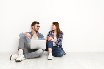 Couple making call to food delivery, online order