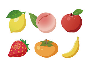 果物セット りんご・桃・レモン・バナナ・いちご・柿