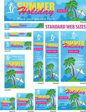  Summer Holiday Web Banners Set