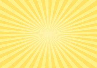 Abstract bright soft Yellow rays background. Vector 