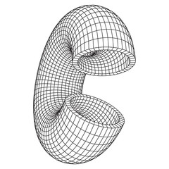 Abstract wireframe slice torus donut. Vector technology background. Connection design template.
