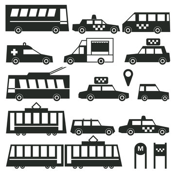 City transportation sign or symbols