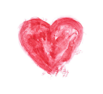 Red watercolour painted heart