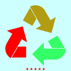 Recycling arrows in a circle  it is color icon .