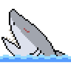 Fototapeta premium vector pixel art shark