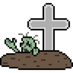 vector pixel art grave