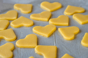 Heart shaped homemade dough