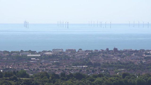 Rampion Wind Farm under construction off the Sussex coast.