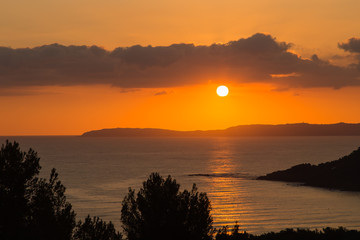Sunrise on the islands of the Levant in the Mediterranean