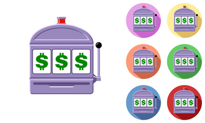 Dollar slot machine icon set