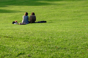 Sitting in the grass