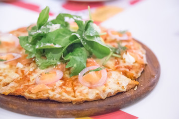 Smoked salmon pizza