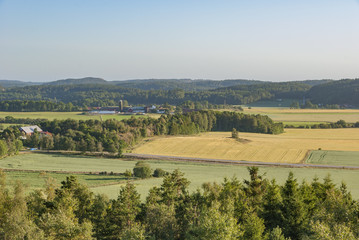 Fototapeta na wymiar Farms and fields in rural Sweden