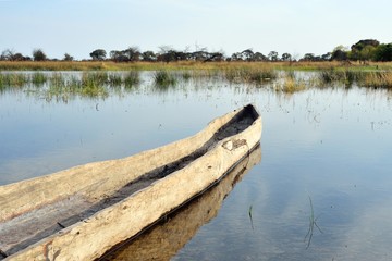 Mokoro in the Okavango delta, Botswana