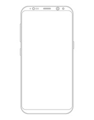 Smartphone with frameless edge display.
