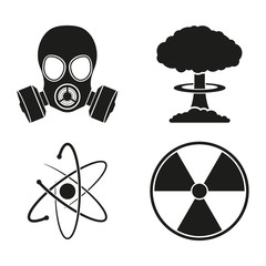 Radioactive icons set. Vector.