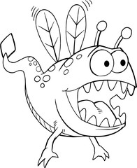 Cute Alien Monster Vector Illustration Art