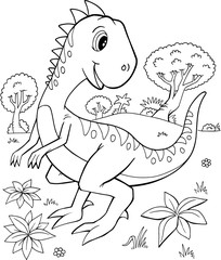 Cute Velociraptor Dinosaur Vector Illustration Art