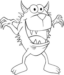 Cute Halloween Monster Vector Illustration Art